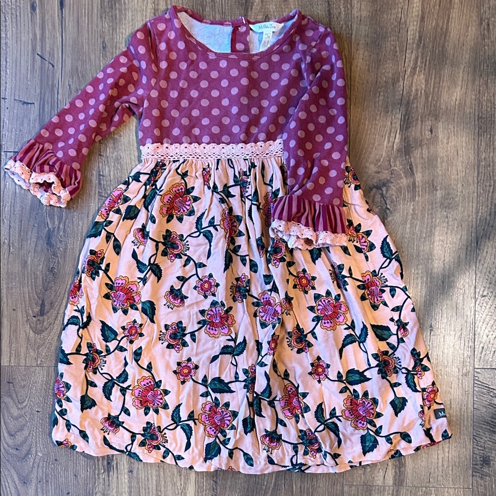 Matilda Jane Pink Polka Dot and Floral Dress